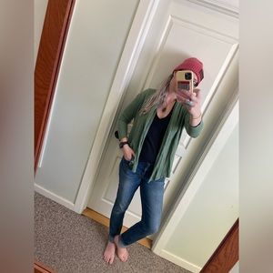 August Silk open cardigan sweater